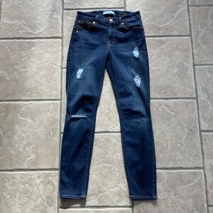 7 for all mankind distressed ankle skinny jeans